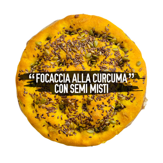 Turmeric Focaccia with Mixed Seeds